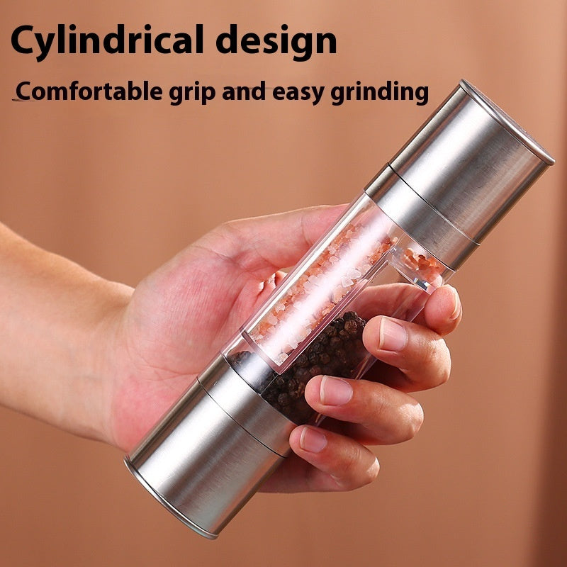 Dual-purpose Stainless Steel Pepper Sea Salt Grinder
