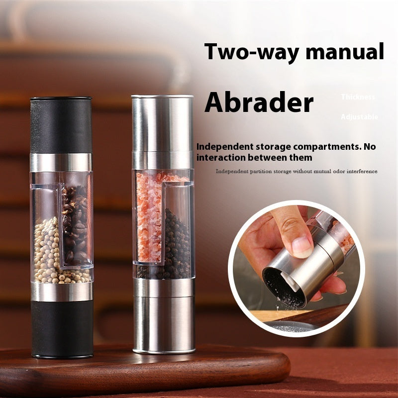 Dual-purpose Stainless Steel Pepper Sea Salt Grinder